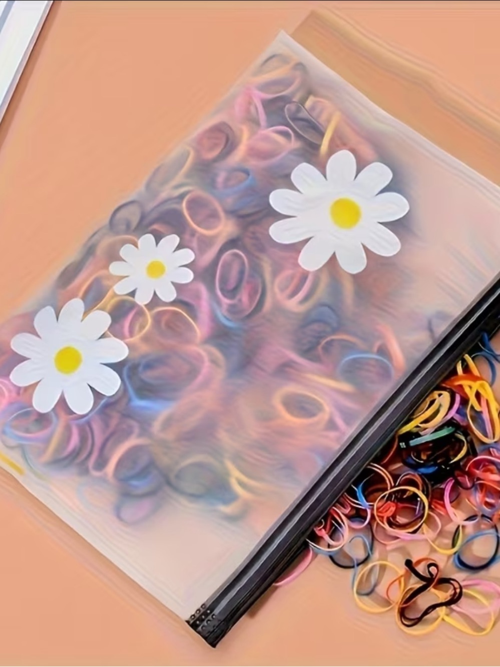 12 Clear Daisy Zip secure Pouch Ties NEW waterproof